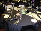 Black Chair Cover Silver Silk Sash